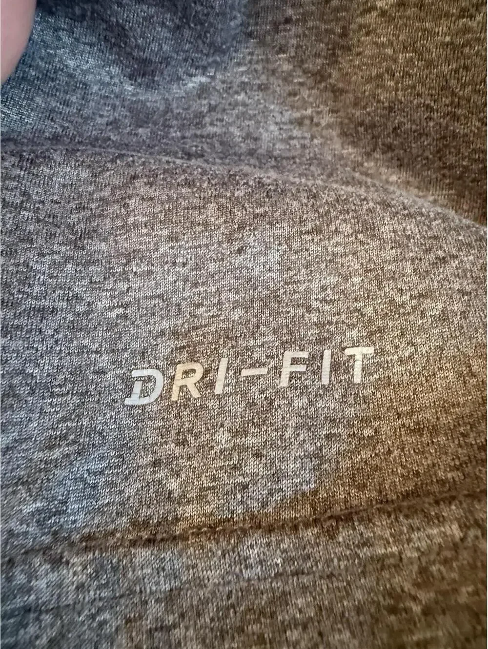 Men’s This is a gray Nike Dri-FIT long sleeve training shirt Sz.M
